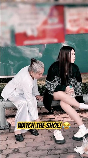 WH | Grandma's Wild Prank! 👵 Stealing Shoes At Bus Stop[WHITE HERO] #whitehero #GoodDeeds #shorts