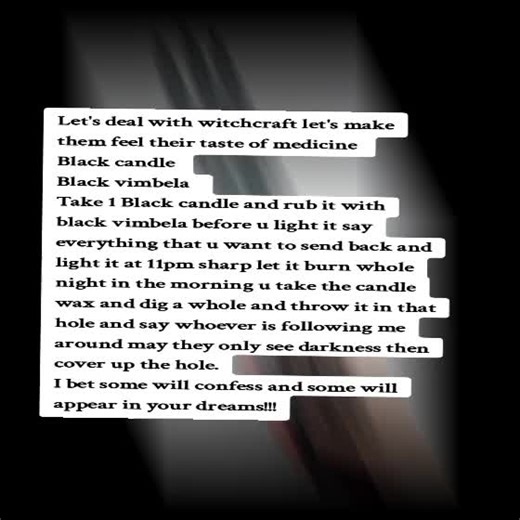 Witchcraft Ritual with Black Candle and Vimbela