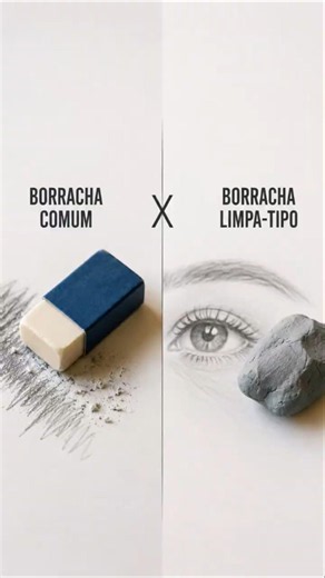 Você sabia que existe uma borracha para apagar e outra para modelar o desenho? limpa tipo ou comum?