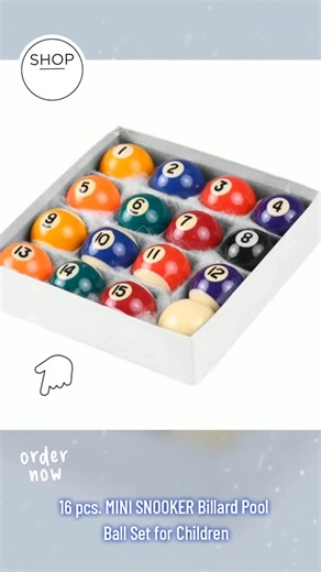 16 Pcs MINI SNOOKER Billard Pool Set for Children