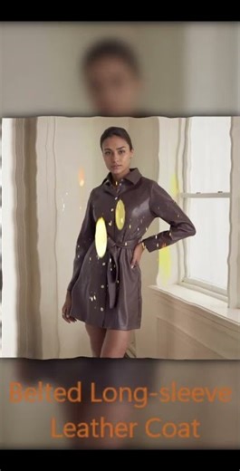 Belted Long-Sleeve Leather Coat #fashion #maximalistfashion #stylingtips