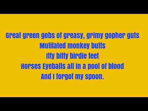 Great Green Gobs Lyrics - (Australian Version) Children's Song Lyrics