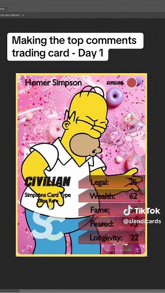 Homer Simpson Trading Card - Day 1 Who should be next? Custom Trading Cards #tcg #tradingcard #pokemon #simpsons #cards