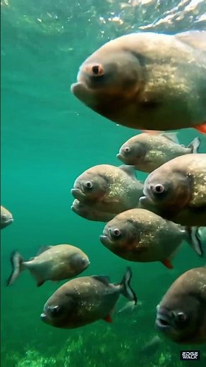 POV Diving in the Amazon River Piranha Encounter