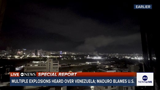 BREAKING: Several explosions were heard around 2 a.m. local time in Venezuela’s capital city of Caracas, witnesses said, and photos and videos showed plumes of smoke and a large fireball in the night sky. This comes amid rising tensions between the U.S. and Venezuela, including a build-up of U.S. military forces in the Caribbean and the targeting of alleged drug-smuggling boats. Read more: https://abcnews.go.com/International/explosions-heard-venezuelas-capital-city-caracas/story?utm_source=face