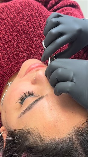 Custom sized titanium chain add on to connect healed nostril piercings ⛓️ #nosechain #viethepiercer #morenovalley | Pierced by Vie