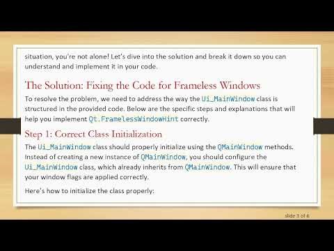 How to Use Qt.FramelessWindowHint in PyQt5