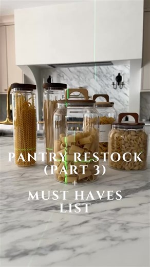 Lina | Amazon Finds + Home Decor + Lifestyle on Instagram: "Get the full list! Comment ‘me please’ for links 🙌🏼 My kitchen pantry is FINALLY done 👌🏻 I’ve put a lot of thought and effort into making it functional yet aesthetically pleasing. Very happy with the end results. Organization goals Pantry organization Pantry restock Home organization Pantry goals Pantry design Kitchen Pantry Storage ideas Storage Solutions Amazon home finds"