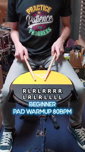 Beginner Drum Pad Warmup 80BPM - Drum Lesson