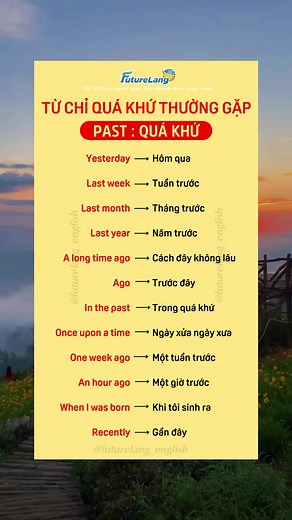 Từ chỉ quá khứ thông dụng, thường gặp nhất trong tiếng Anh. #futurelang #studywithfuturelang