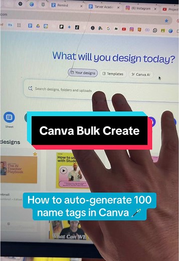 Here’s a Canva classroom hack to create 30 name badges instantly 🙌 Save this one!