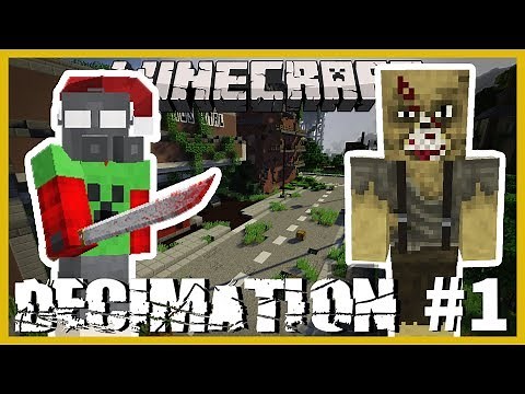 Minecraft - DECIMATION MOD, REALISTIC ZOMBIE MOD ( PT1 INTRO, MELEE WEAPONS AND MOBS)