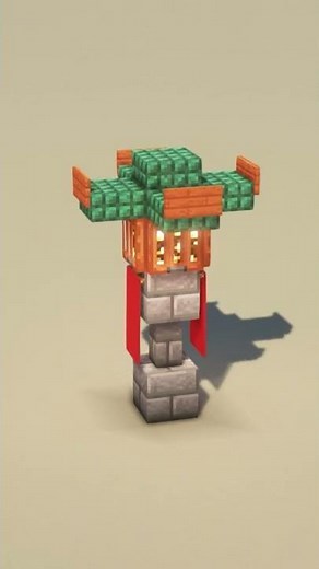 How to Build a Japanese Street Lantern in Minecraft #short