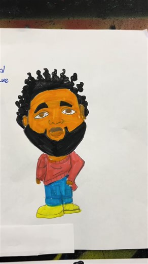 Step-by-Step drawing of Rod Wave with my 7th & 8th grade students. #viraltiktok #viralvideo #fypage #explore #rodwave