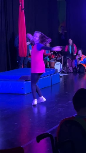 Huge congratulations to these incredible young performers who took to the stage for two unforgettable performances of Take Up Space last Sunday at Galway Community Circus 🎪 These shows marked the culmination of Circus is for Every Body – our project dedicated to making circus more accessible for D/deaf, disabled and neurodivergent young people in Galway. Since last October, participants from @galwayautismpartnership and @enable.ireland have been building their circus skills in weekly workshops,