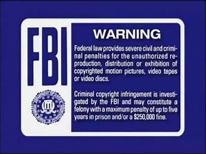 Disney Blue FBI Warning Screen VHS Version 2000 2003