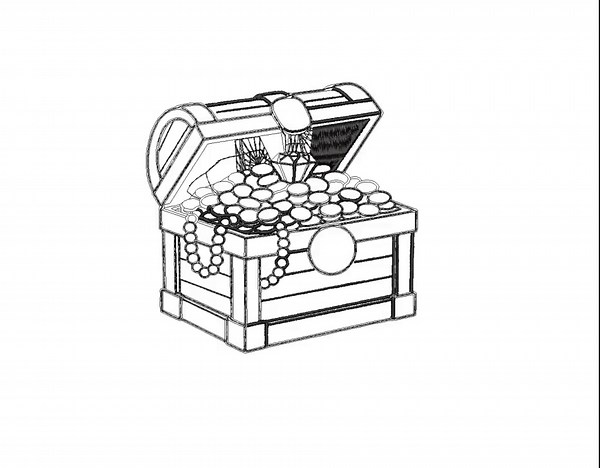Treasure Chest Outline | Machine Embroidery File Download | 8 Sizes - Etsy
