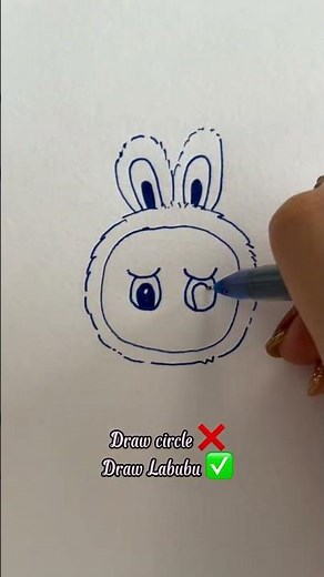 How to draw a Labubu ? Easy drawing draw circle ❌draw labubu✅ #howtodraw #labubu #labubucartoon