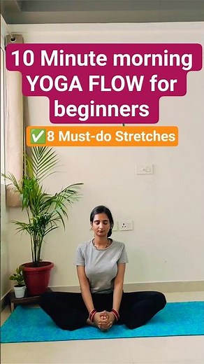 10 Minutes Yoga Flow For Beginners | Yoga Routine🧘‍♀️☀️ #yoga #yogaflow #shorts #yogaforbeginners