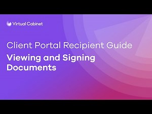 Virtual Cabinet - Portal Recipient Guide Viewing and Signing