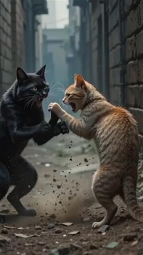 "Epic Realistic Cat Fight | Intense Feline Battle Caught on Camera!"