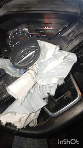 Driver and passenger airbags deployed after collision #NissanQashqai