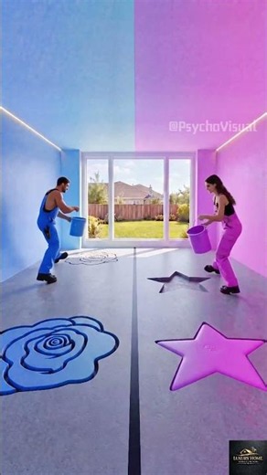 THIS FLOOR IS SO 😱🌹💙Blue Rose & Purple Star Epoxy Luxury Floor⭐💜 #epoxy #epoxyfloor #shorts