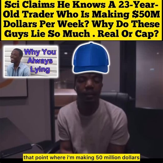 Theblackrobinhood on Instagram: "Sci always lying 🤥 😂👌🏾 —- First he said he made 100 million in 6 months — Now he’s saying he knows another 23 year old Instagram trader making 50 million a week —- That’s what he’s aspiring to do —- I think this guy suffers from innumeracy —- Innumeracy is the inability to understand or use basic mathematical concepts, numbers, and probability, essentially being “mathematical illiteracy,” much like illiteracy is a lack of reading/writing skills . 😂😂 —- That