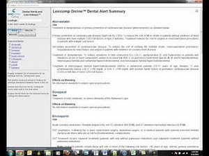 Lexicomp Online for Dentistry - Patient Drug Interactions & Dental Alerts