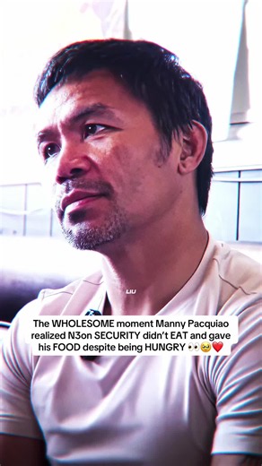 The WHOLESOME moment Manny Pacquiao realized N3on SECURITY didn’t EAT and gave his FOOD despite being HUNGRY 👀🥹❤️ #n3on #mannypacquiao