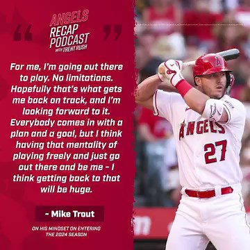 Get ready for Angels Spring Training with the newest episode of the #AngelsRecapPodcast! Mike Trout joins the pod to chat with Trent Rush about his past struggles, getting back to the field, his veteran role amongst a young core, and more. 🎧: angels.com/podcast | Angels Radio AM830