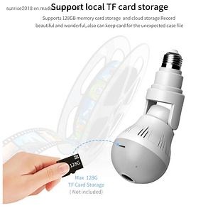 [Hot Item] V380 WiFi Bulb Camera Light Panoramic Mini 1080P HD Lamp Holder Home Security Camera