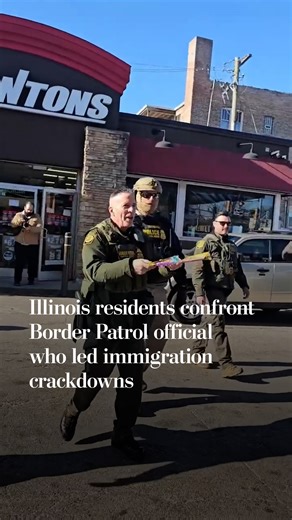 The Washington Post on Instagram: "Senior Border Patrol official Greg Bovino returned to the Chicago area on Tuesday, about a month after leaving to lead immigration enforcements in other cities, immigration advocates say. Footage shows protesters in Forest Park, a Chicago suburb, confronting the Border Patrol official. "Gregory Bovino, get out of town," a man said into a bullhorn, while other protesters blew whistles and yelled at the agents to leave the area. Tap the link in our bio to read mo