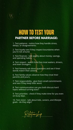 How to Test Your Partner Before Marriage: | Relationship guide | Facebook