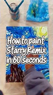 How to Paint ￼Starry Night Remix in 60 Seconds | Easy Beginner Acrylic Peiloff Painting Tutorial