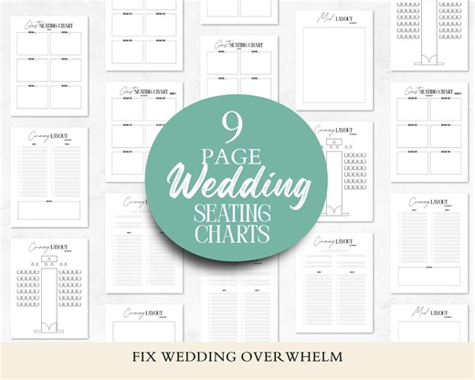 Etsy Wedding Seating Chart Template, Printable Table Seating Plan for Intimate Weddings up to 60 Guests, Rehearsal Dinner Seating Chart - Etsy
