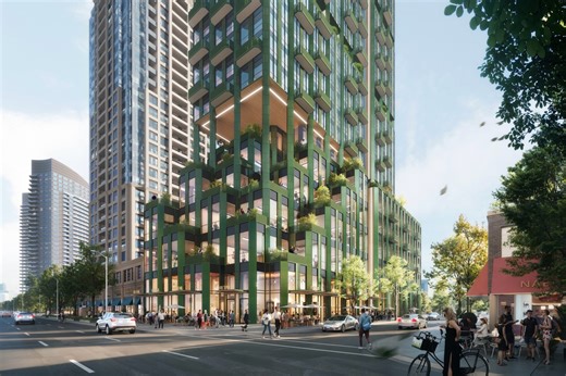 DIALOG on Instagram: "Towers are a great way to make homes for growing urban populations. But how do you design a 45-storey building to build social connections and feel like a community? DIALOG addressed that question with 7079 Yonge Street, a mixed-use high rise in Markham, Ontario. Exploring the site’s historical context, the project took shape through analysis of photographs from 1947 to present, revealing the site’s urban development evolution from Indigenous forested land to farmland, thro