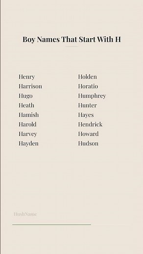 Boy Names That Start With H