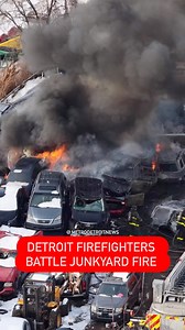 Detrot firefighters are battling a junkyard fire near Dix and Lonyo. 15–20 vehicles are on fire. No injuries have been reported at this time. The cause of the fire is not yet known. More news: themetrodetroitnews.com | Metro Detroit News