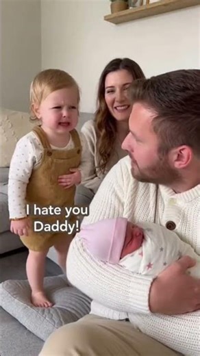 Daddy Kisses Baby & Big Sis LOSES IT 😤🤣#baby #love #viral #video