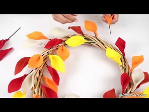 Fast and Easy Fall Felt Leaf Wreath Dollar Store Craft