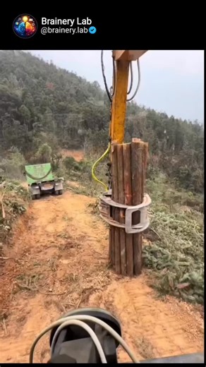 BRAINERYLAB | EDUCATIONAL VIDEOS🧠 on Instagram: "Log loading is a material-handling operation in forestry and timber processing where cut logs are lifted, positioned, and loaded onto trucks, trailers, or rail wagons for transportation. This process is typically carried out using machines such as excavators with grapples, log loaders, or cranes, which allow heavy timber to be handled efficiently and safely. Proper log loading improves productivity, minimizes damage to timber, and reduces risks t