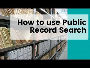 How to use Public Record Search