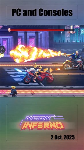 68K views · 1K reactions | Neon Inferno · PC and Consoles · Zenovia Interactive / Retroware, 2 Oct 2025 | NoSoloBits | Facebook