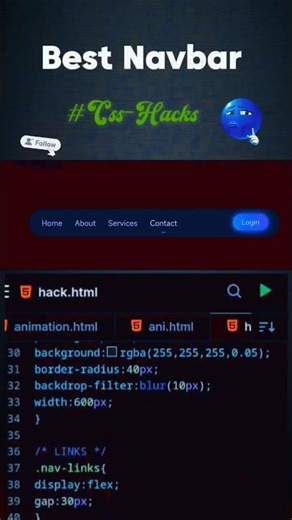 Navbar Using Css+Html🔥 #coding #webdevelopment #html #css #javascript #frontend