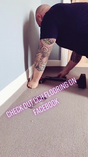 Laying it down and tucking it in #carpetfitting #cutuparug #carpet #redcarpet #redcarpetchallenge