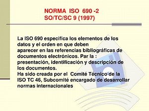 NORMA ISO 690 -2 SO/TC/SC 9 (1997) - SlideServe