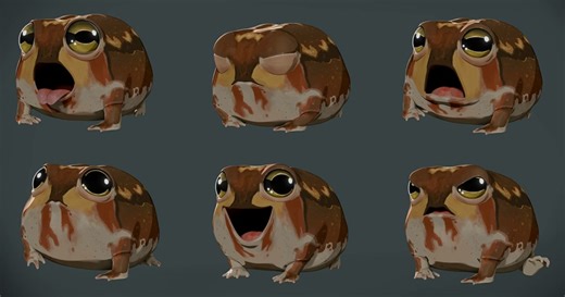 Animation-Ready Cute Little 3D Frog