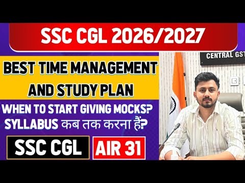 Complete Time Table and study plan for 2026/2027 SSC CGL aspirants!!