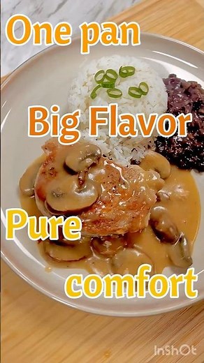 One-Pan Pork Chops with Mushroom Gravy